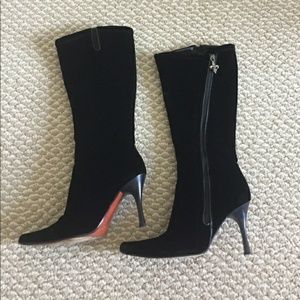 Couture Black Velvet boots from Donald J Pliner